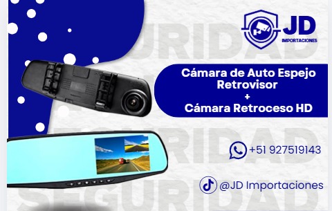 Cámara de Auto Espejo Retrovisor + Cámara Retroceso HD - LANTUM | JD Importaciones