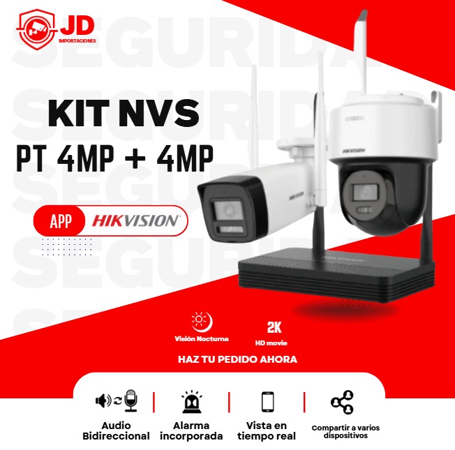 Hikvision KIT Nvs + 2 Camaras Ip Wifi Easy Link 4mp Exterior - HIKVISION | JD Importaciones