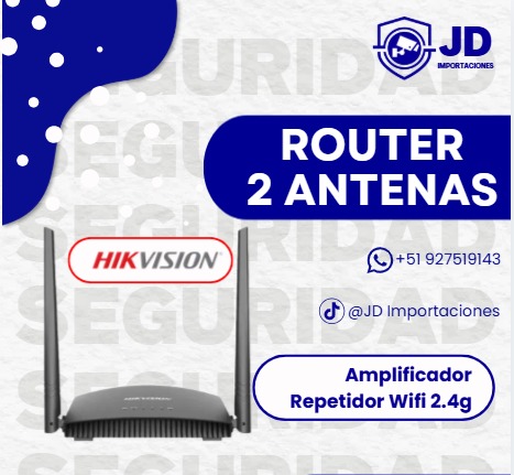 HIKVISION - ROUTER  N300 - 2 ANTENAS | JD Importaciones