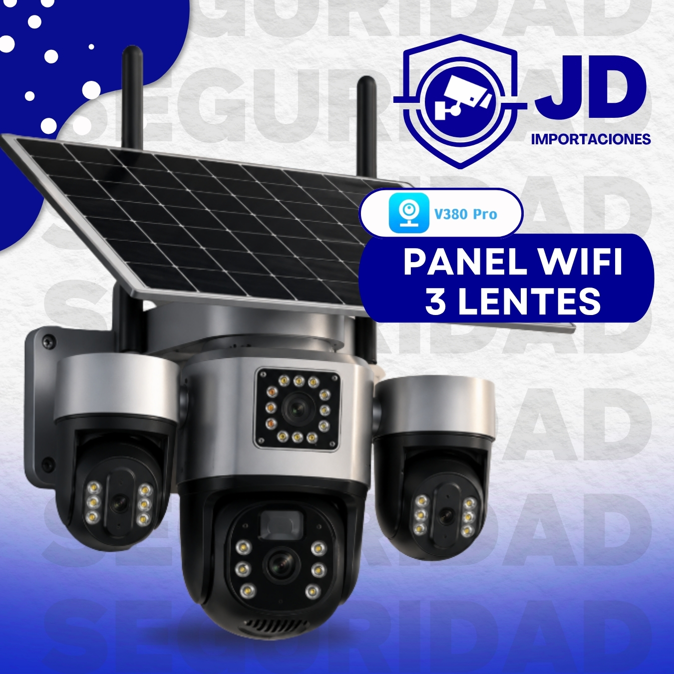 V380 - PULPO PANEL SOLAR WIFI (LENTES MOTORIZADOS) - LANTUM | JD Importaciones
